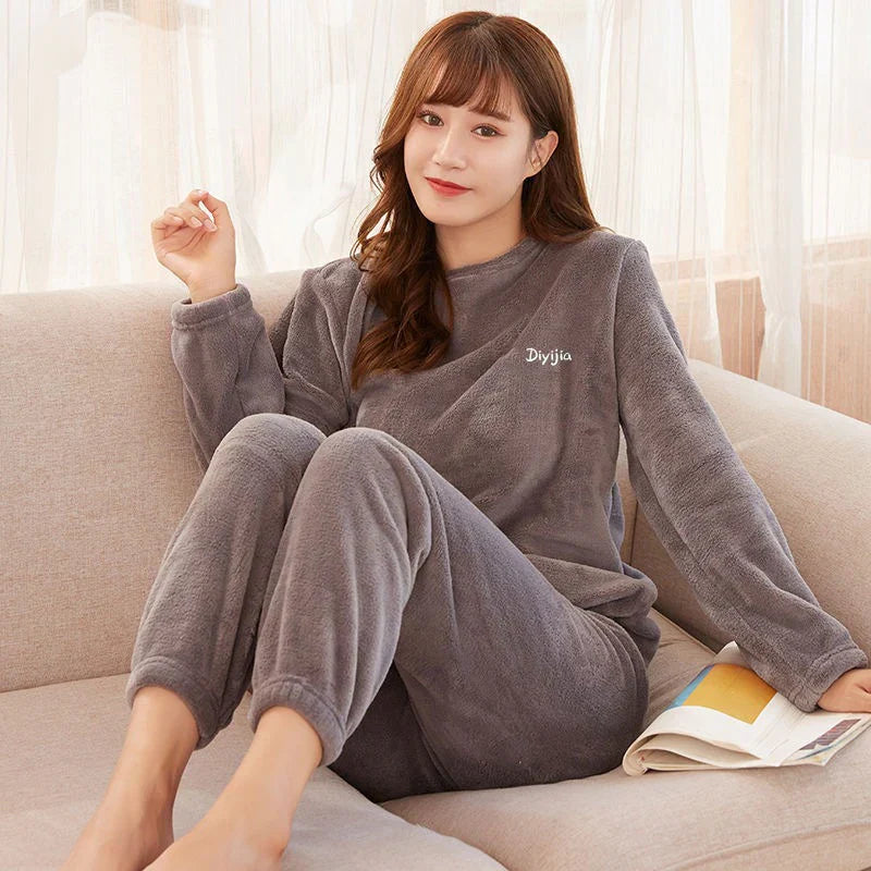 Frederikke | Kvinnors Varmt Fuzzy Loungewear-set för Vinter