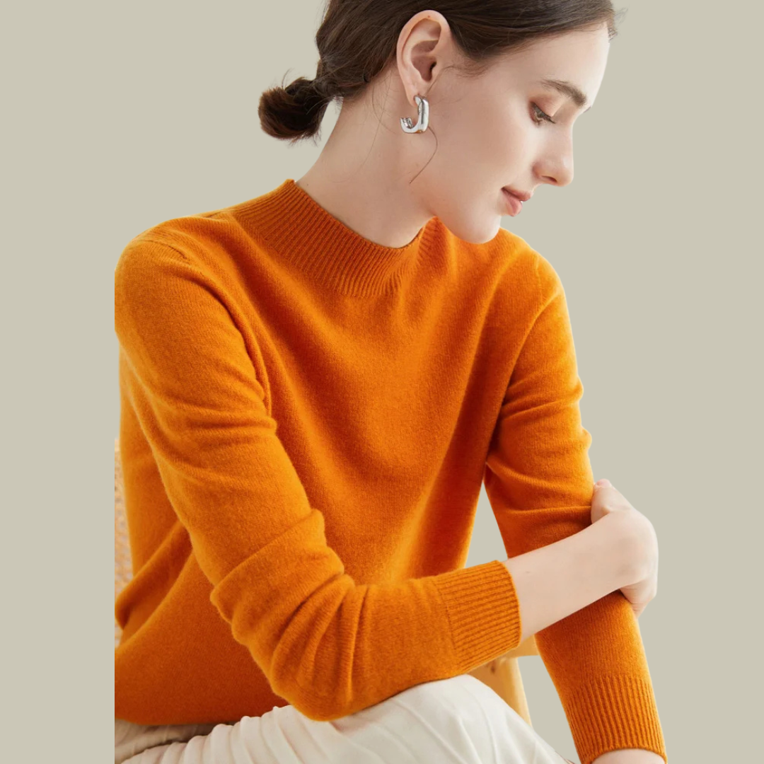 Rosanne | Kvinno Klassisk Vintertröja med Mockneck