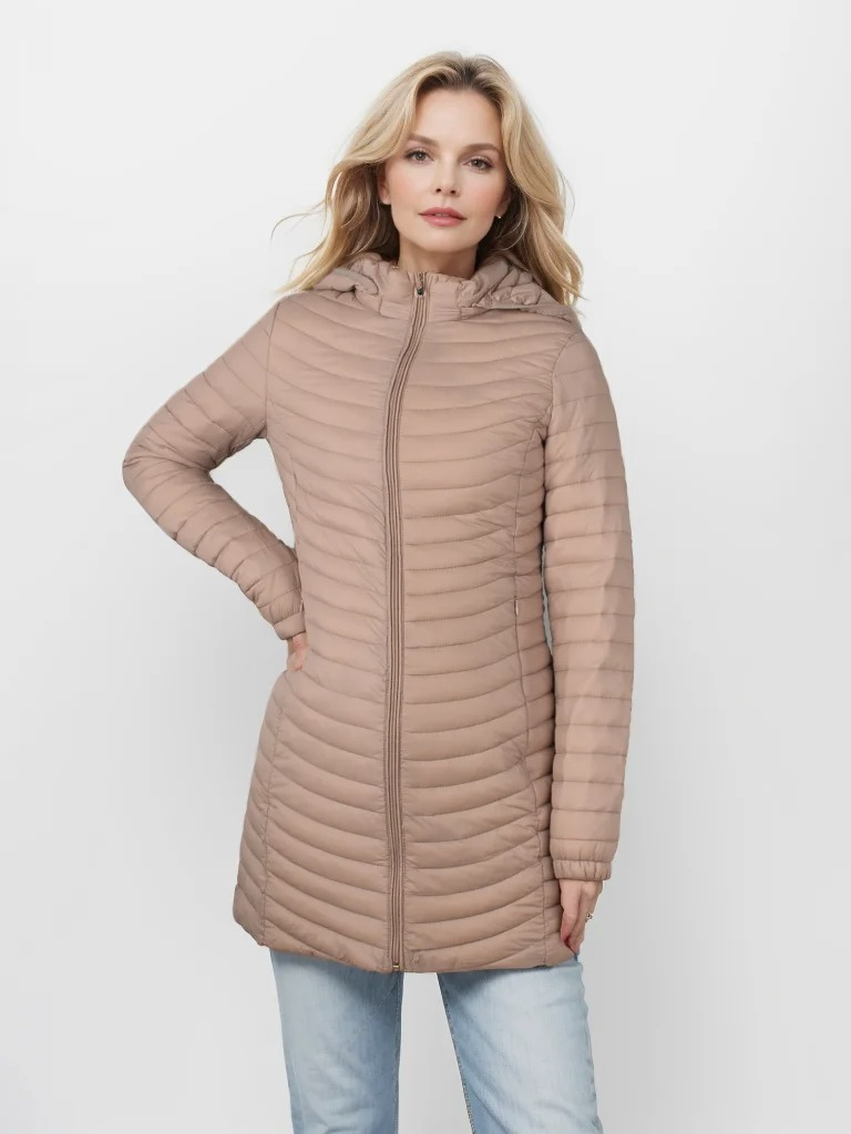 Lizette | Vinter Dam Dunjacka med Huva och Dragkedja