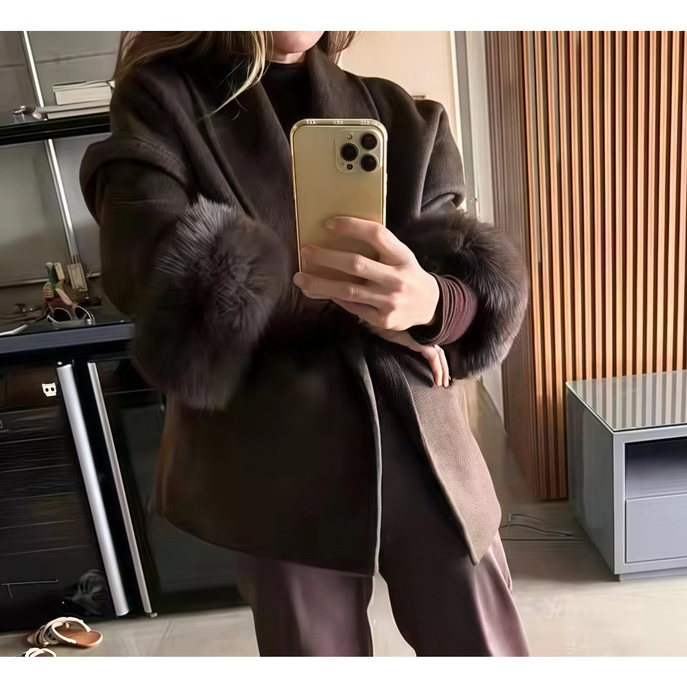 Blanka | Kvinnors Mysig Långärmad Kappa med Bälte