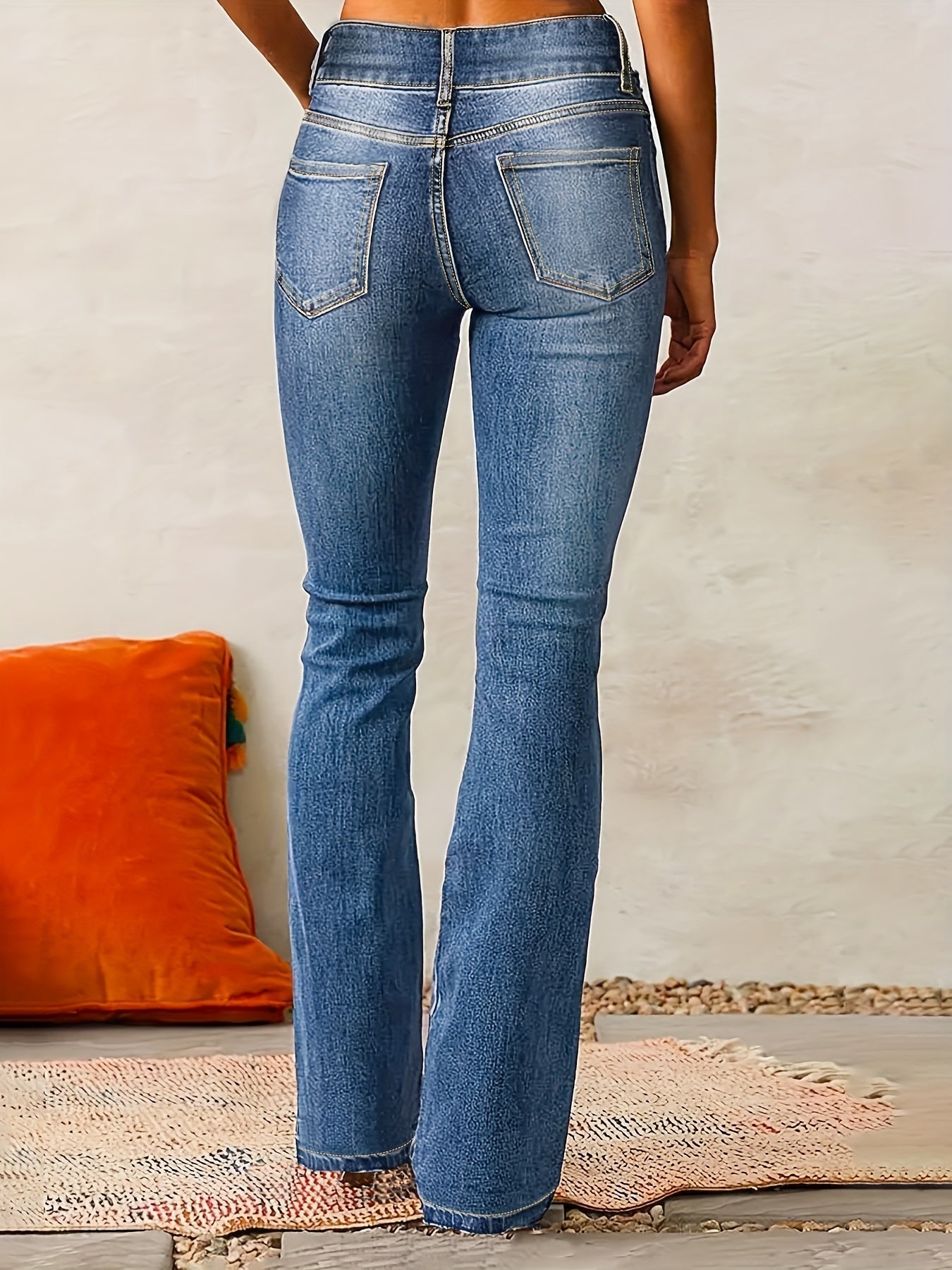Anni | Dam Slim Fit Jeans med Uppvikta Ben