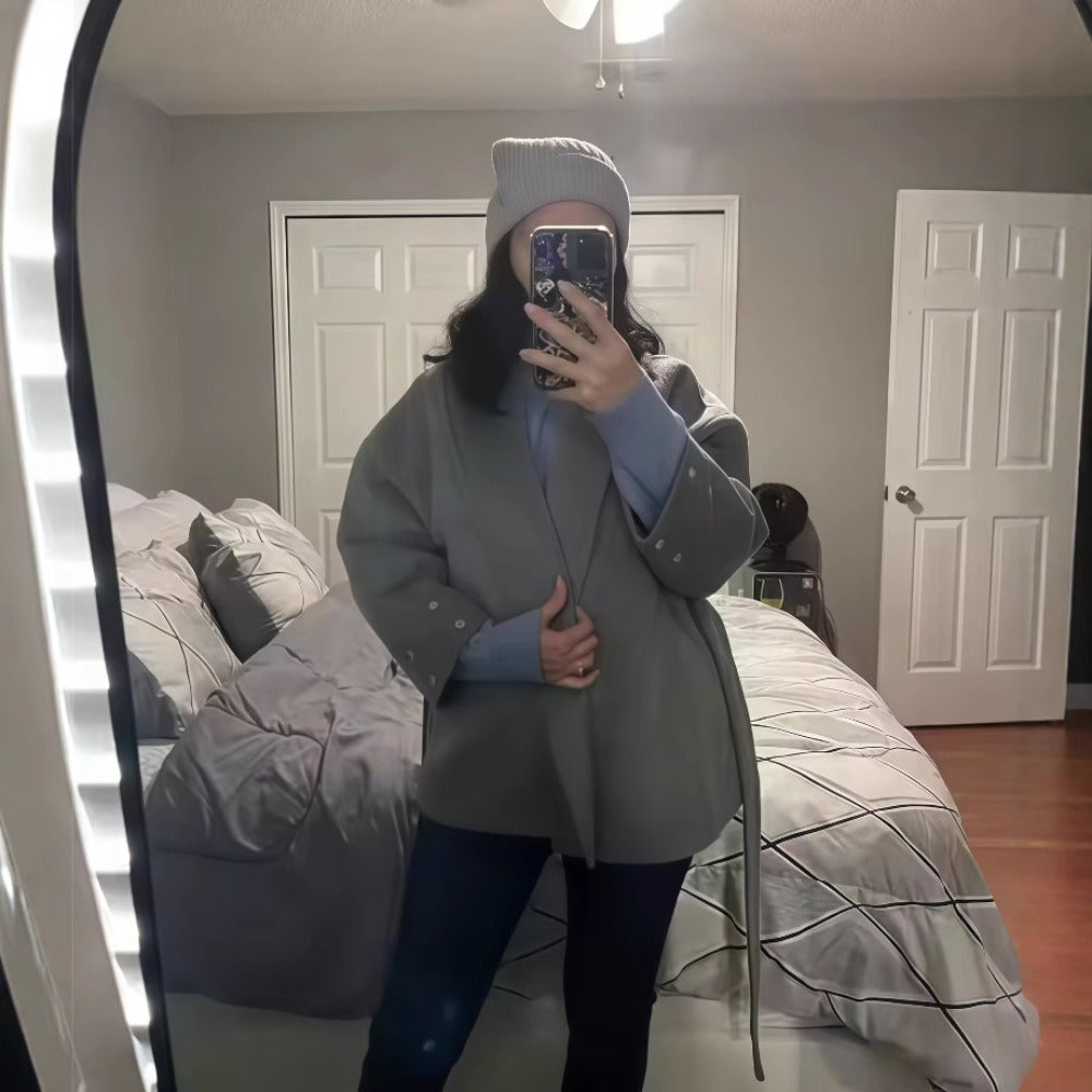 Blanka | Kvinnors Mysig Långärmad Kappa med Bälte