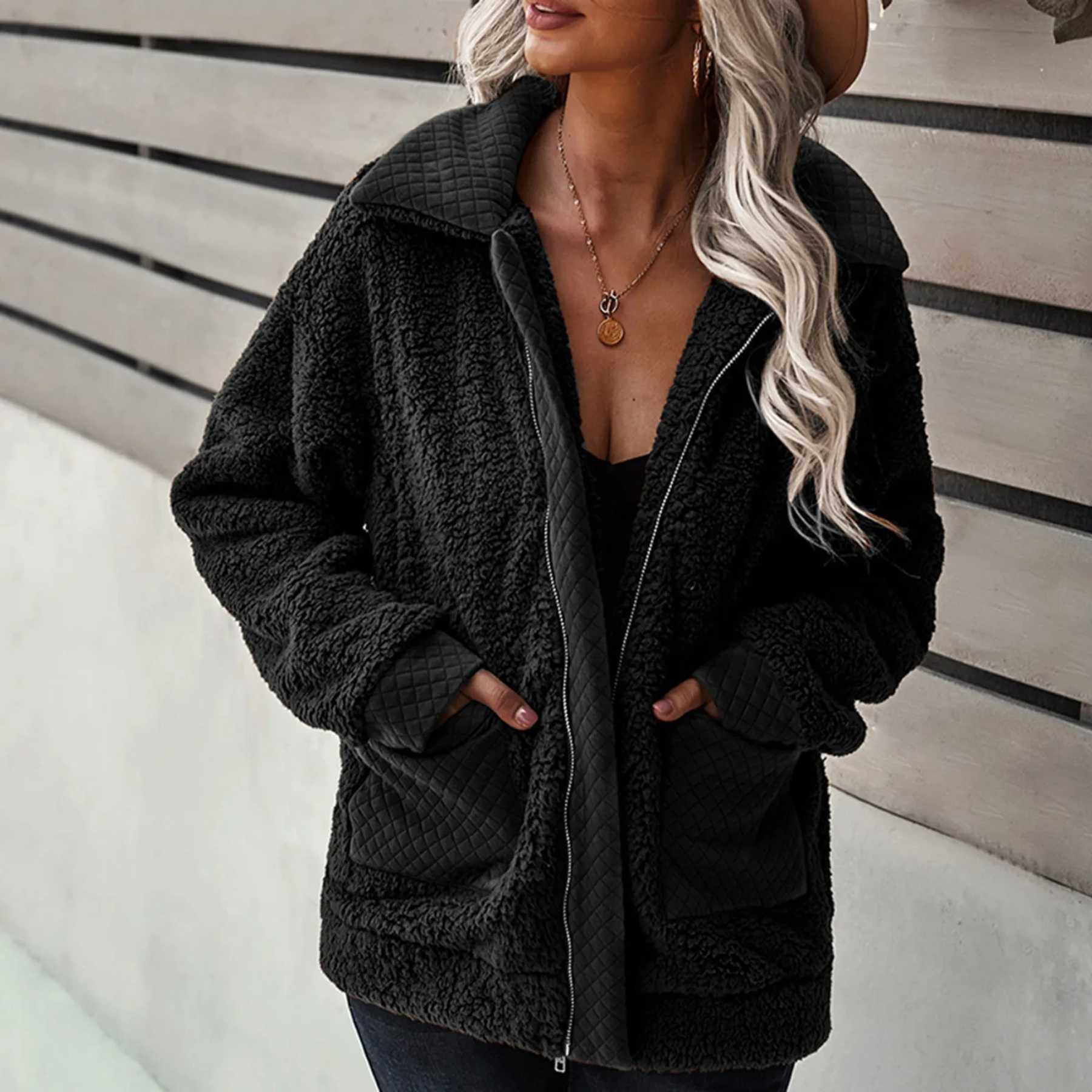 Lissy | Dam Löst Fleecejacka med Dragkedja