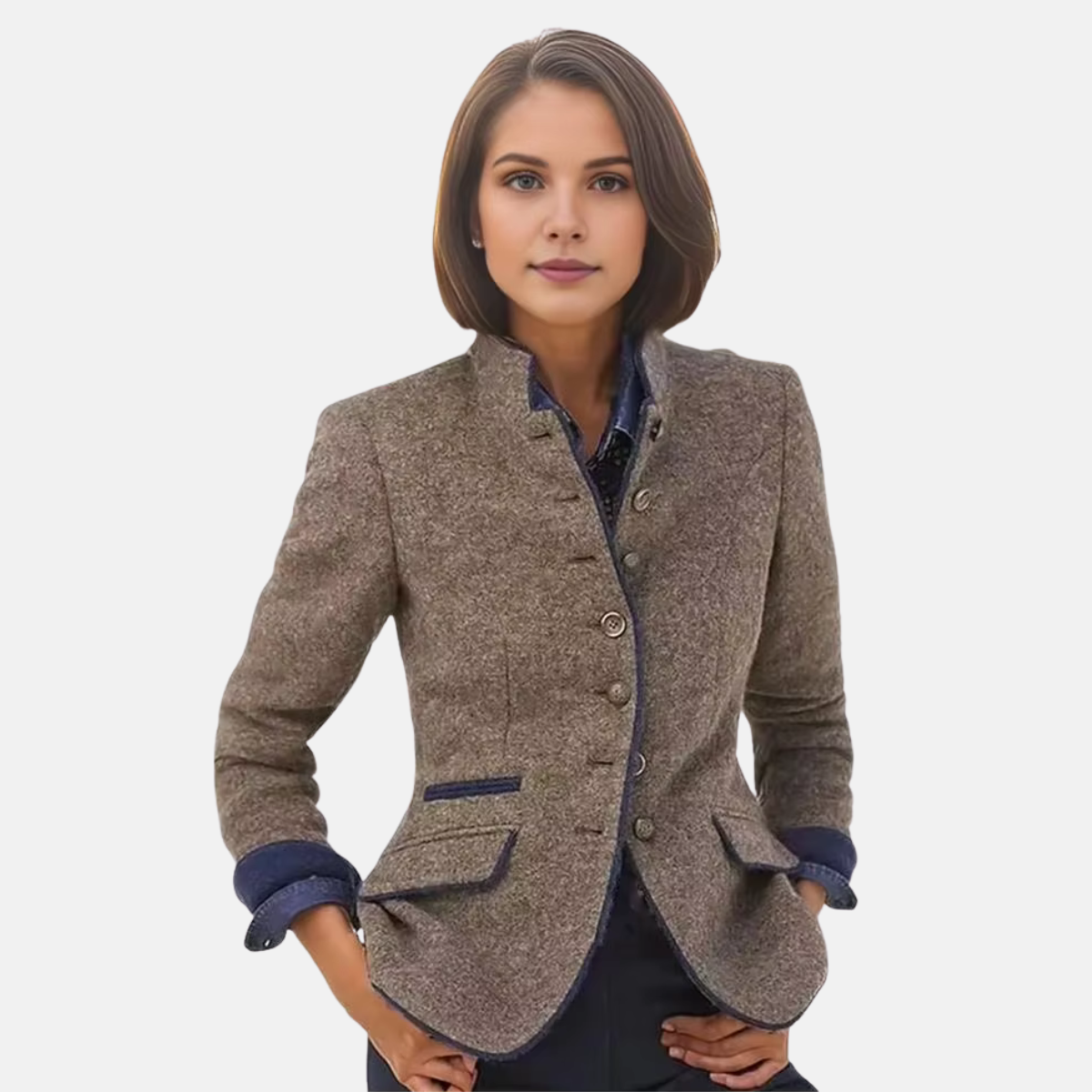 Henriette | Dam Slim Fit Blazer med Knapplås