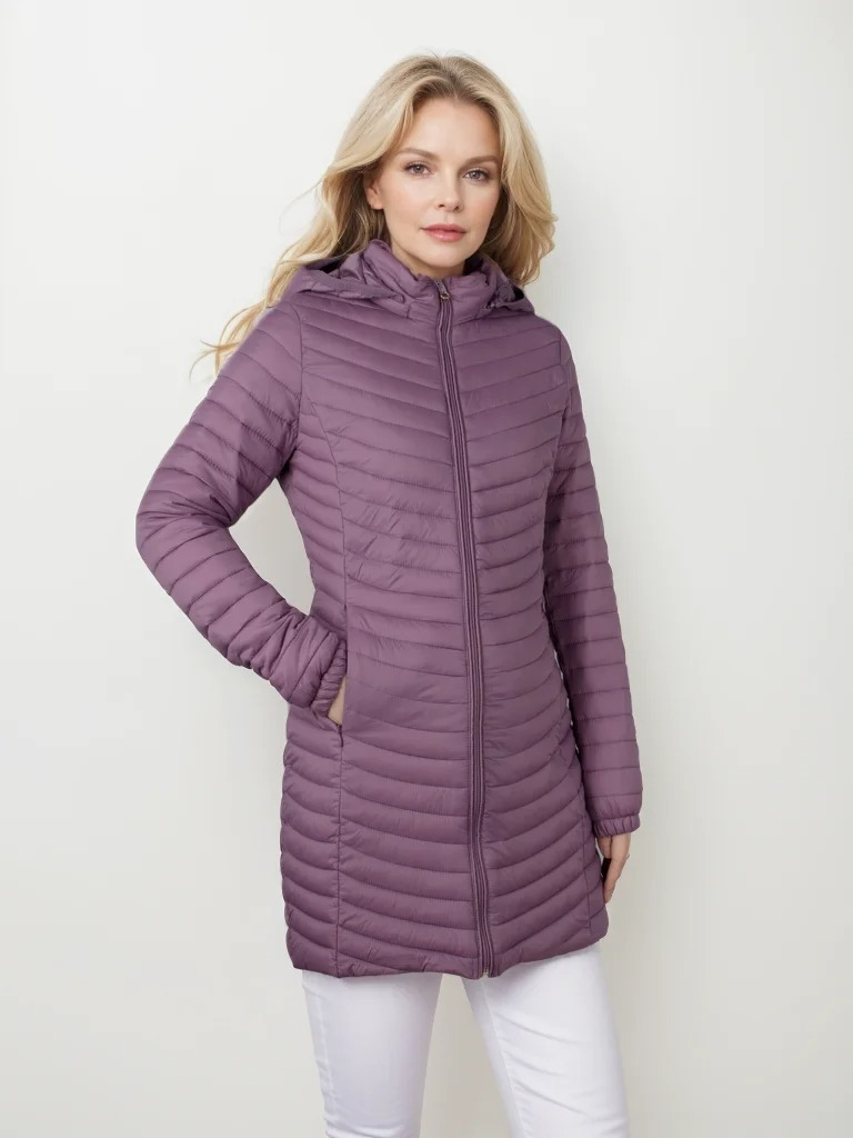 Lizette | Vinter Dam Dunjacka med Huva och Dragkedja