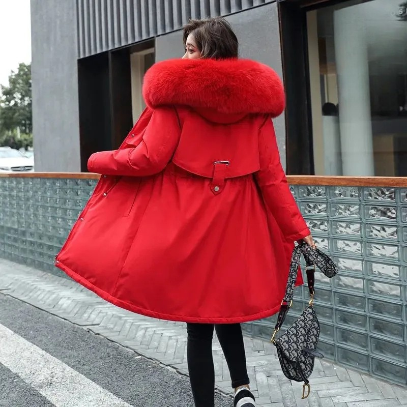 Josefine | Dam Vinterparkas med Tjock Pälskrage