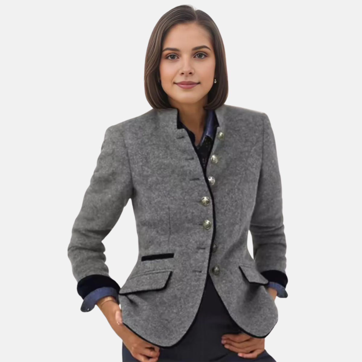 Henriette | Dam Slim Fit Blazer med Knapplås