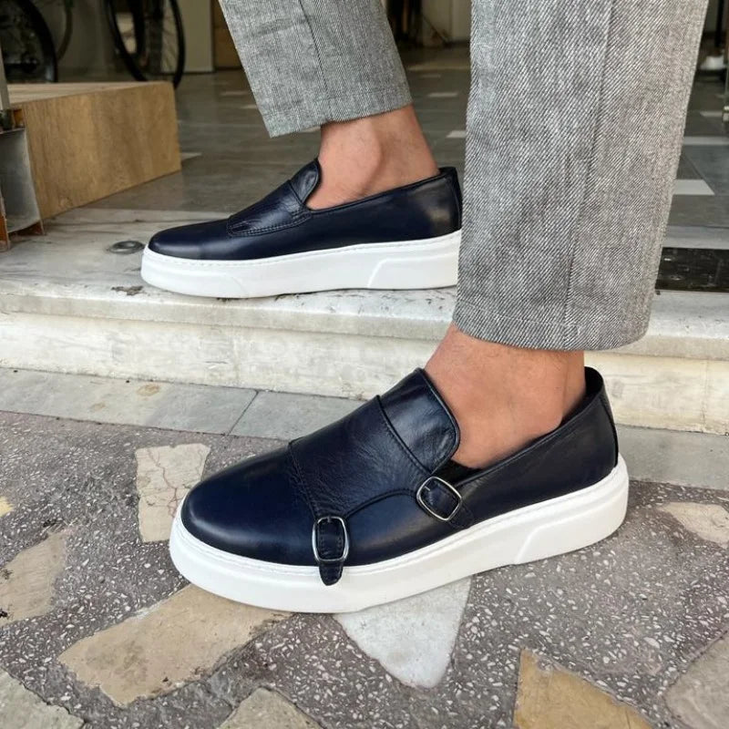Richard | Herr Läder Slip-On Skor med Spännen