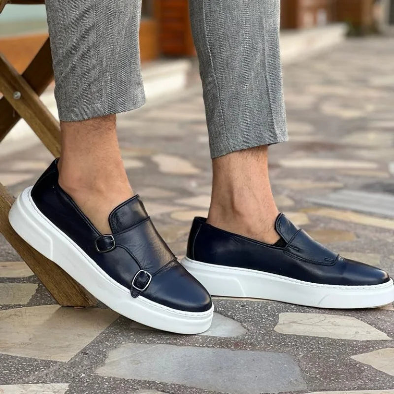 Richard | Herr Läder Slip-On Skor med Spännen
