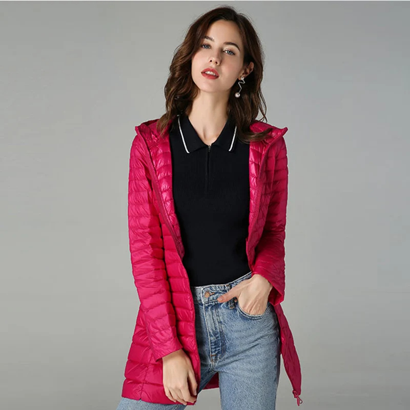 Ingeborg | Dam Lång Vadderad Jacka med Huva