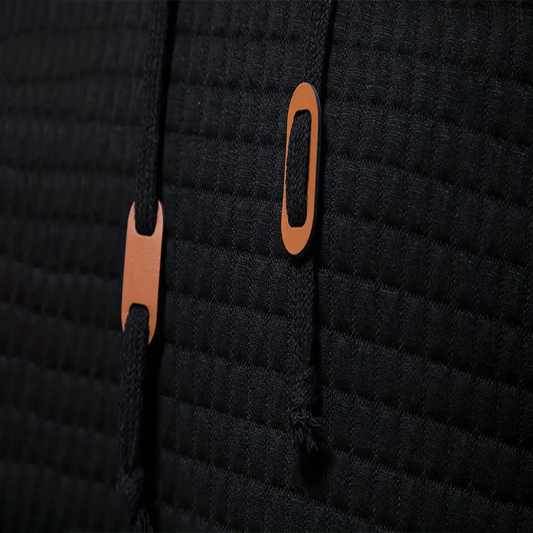 Herrarnas quiltade våffelmönstrade utomhussport tröja med lång ärm