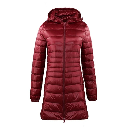 Kristiane | Vinter Kvinnors Vadderad Jacka med Huva och Dragkedja