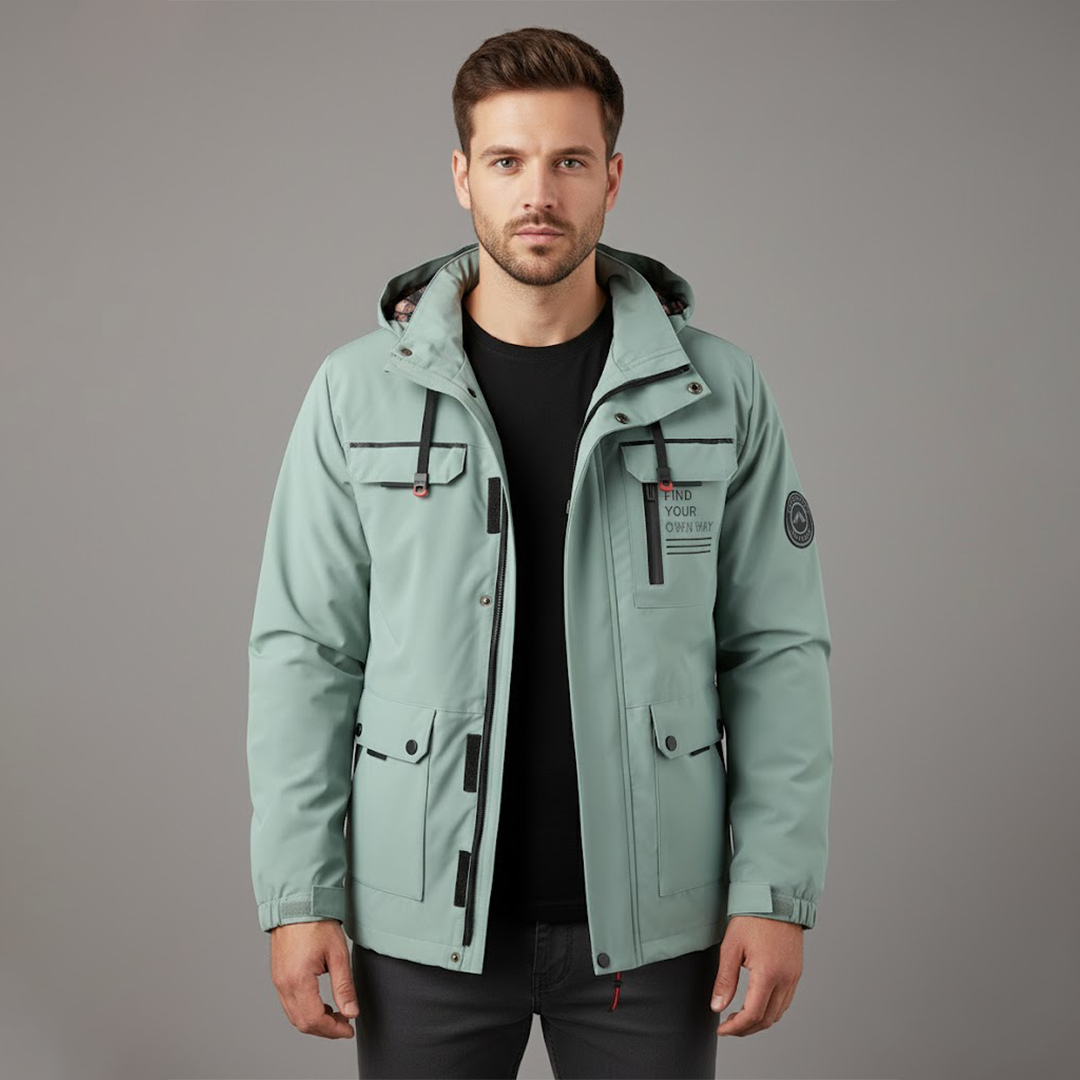 Knud | Herrarnas vattentäta skid-vinterjacka med huva för utomhusbruk