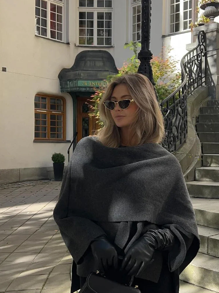 Juliane | Dam Oversized Rullkrage Tröja med Långa Ärmar