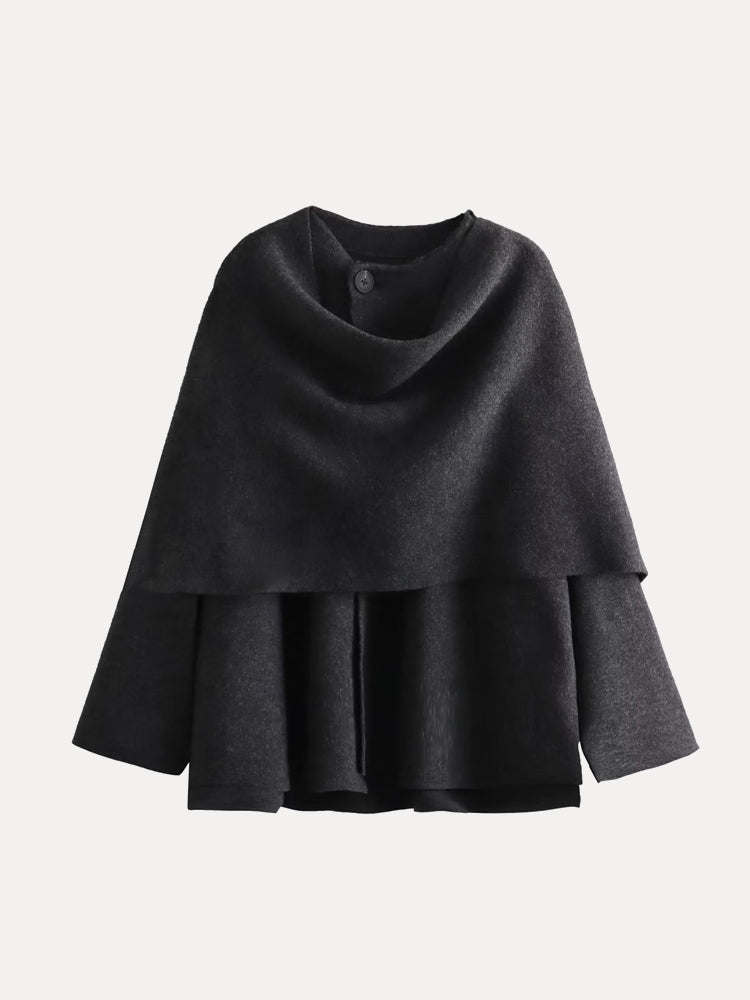 Juliane | Dam Oversized Rullkrage Tröja med Långa Ärmar