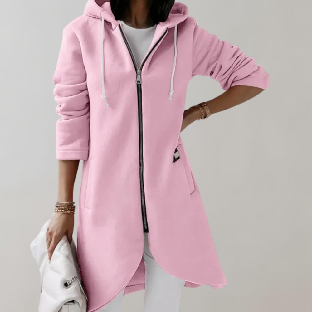 Lise | Kvinnors Lång Dragkedja Huvtröja Jacka