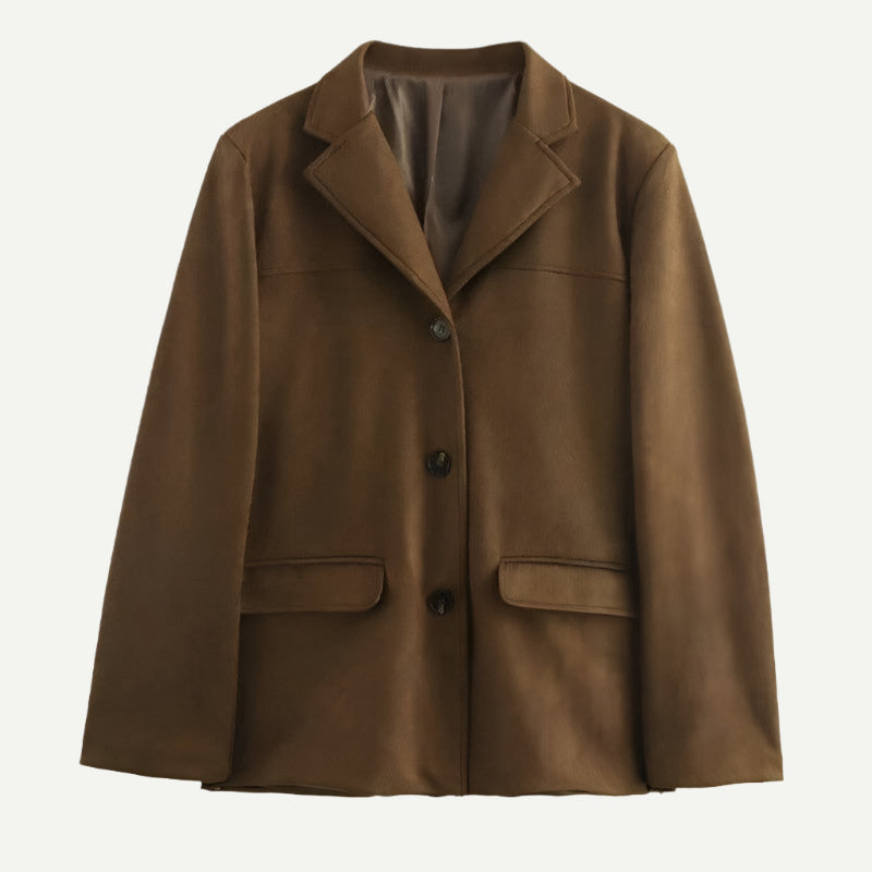 Vintage Suede Kort Jacka i Brunt