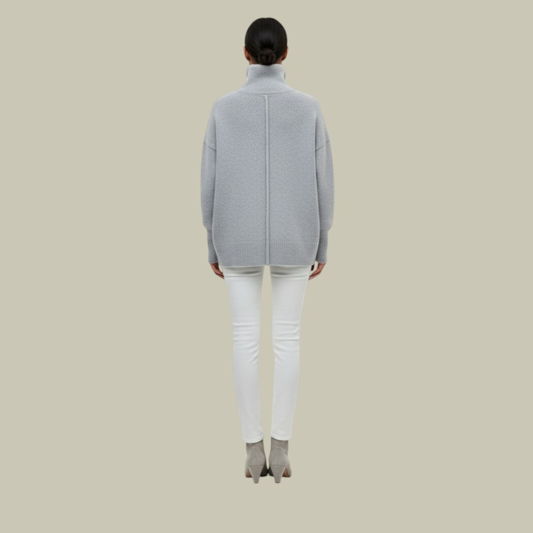 Vilma | Kvinnors Mjuk Vikbar Hals Bekväm Stickad Tröja