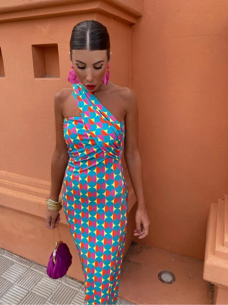 Annika | Stilig Kvinnors En-axeltryckt Klänning