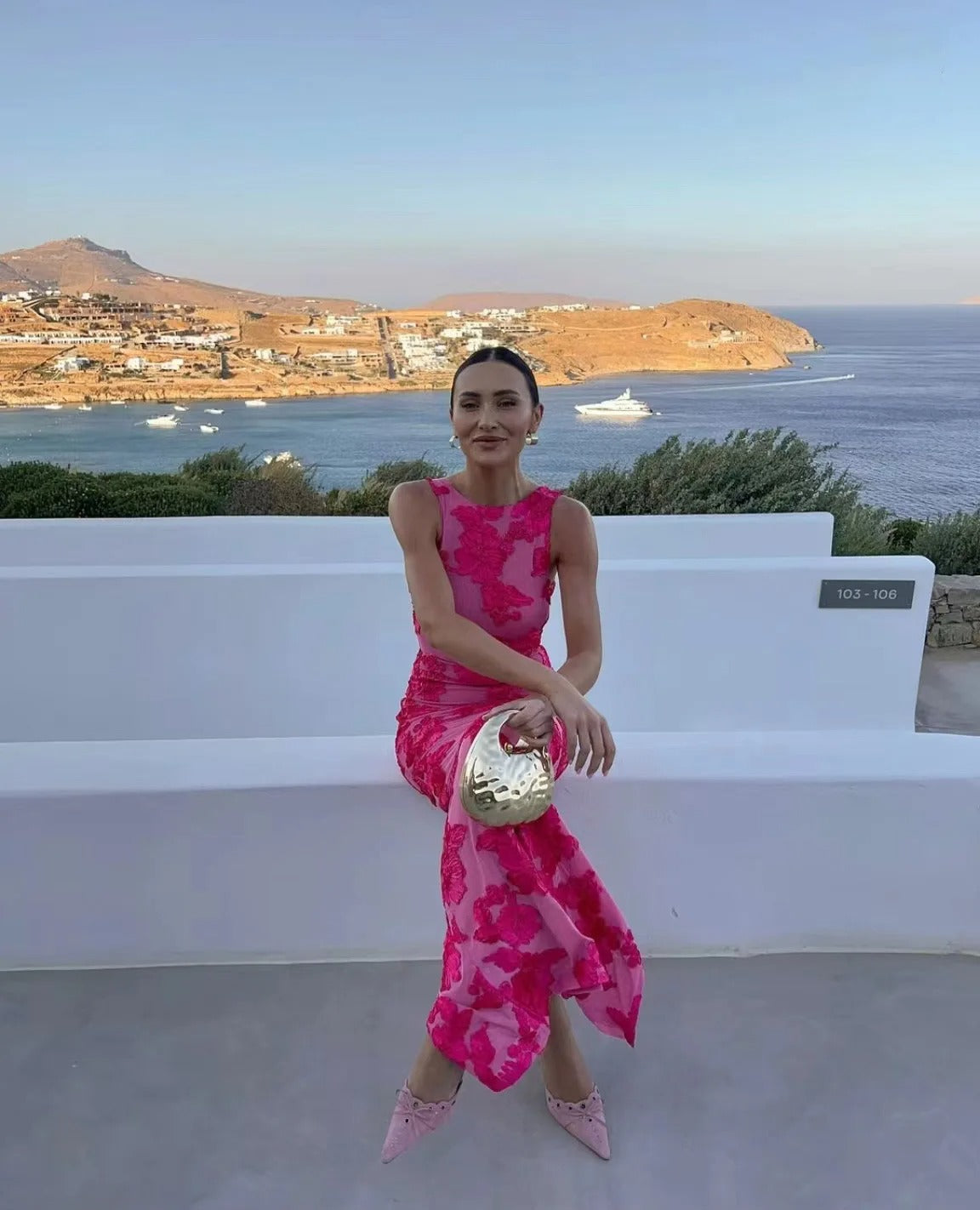 Sanne | Kvinnors Slim Fit Maxi Klänning med Blommönster