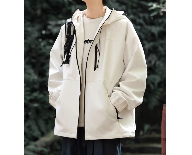 Laurits | Mäns Långärmad Jacka med Huva och Dragkedja Fram