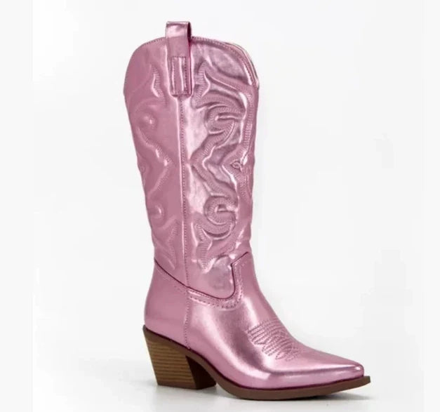 Tilde | Dam Läder Knähöga Stövlar med Klack