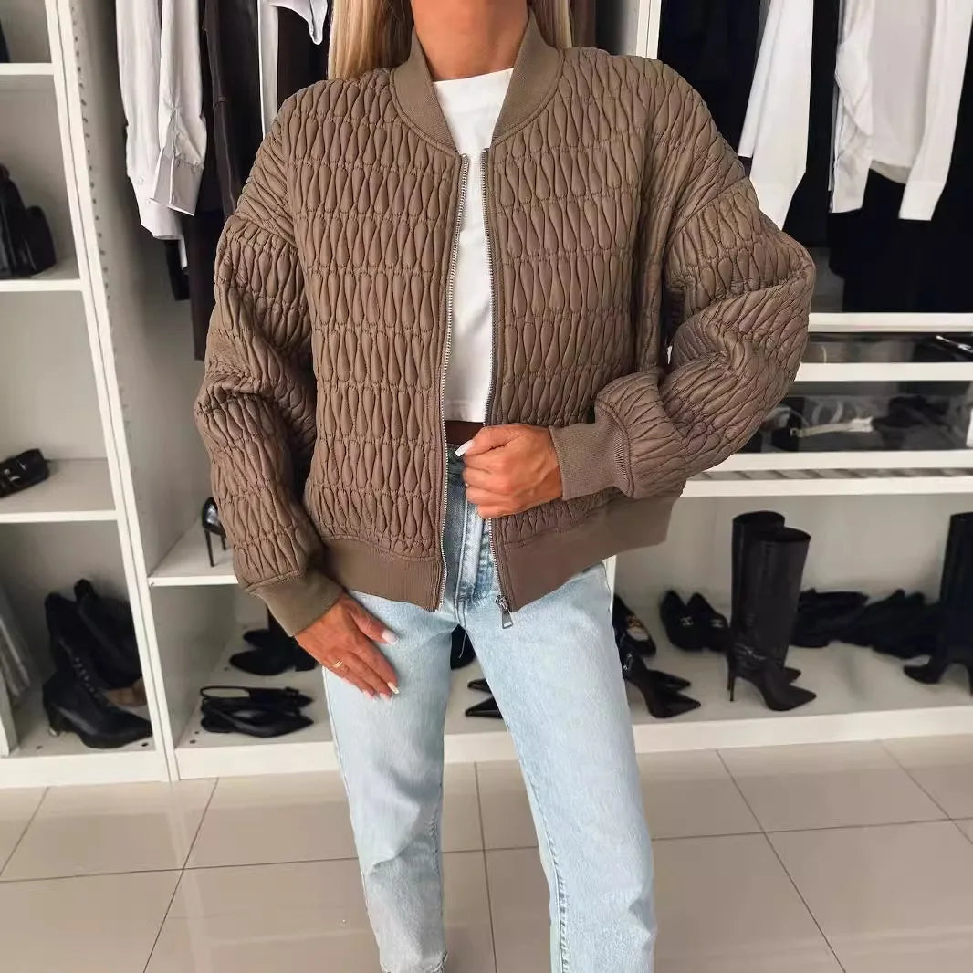 Inger | Kvinnors Trendiga Kort Cream Casual Jacka