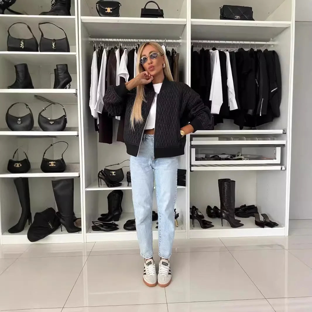 Inger | Kvinnors Trendiga Kort Cream Casual Jacka