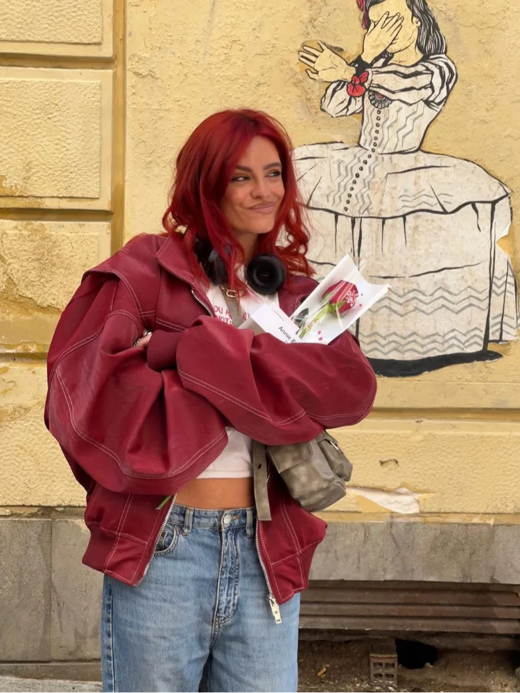Susie | Dam Oversized Streetwear Jacka med Dragkedja