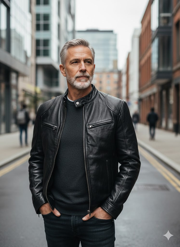 Victor | Avslappnad Läderjacka