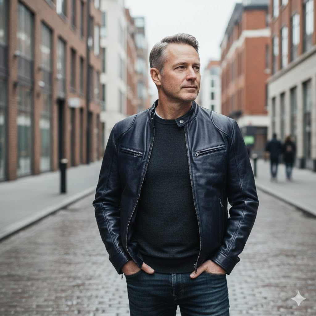 Victor | Avslappnad Läderjacka
