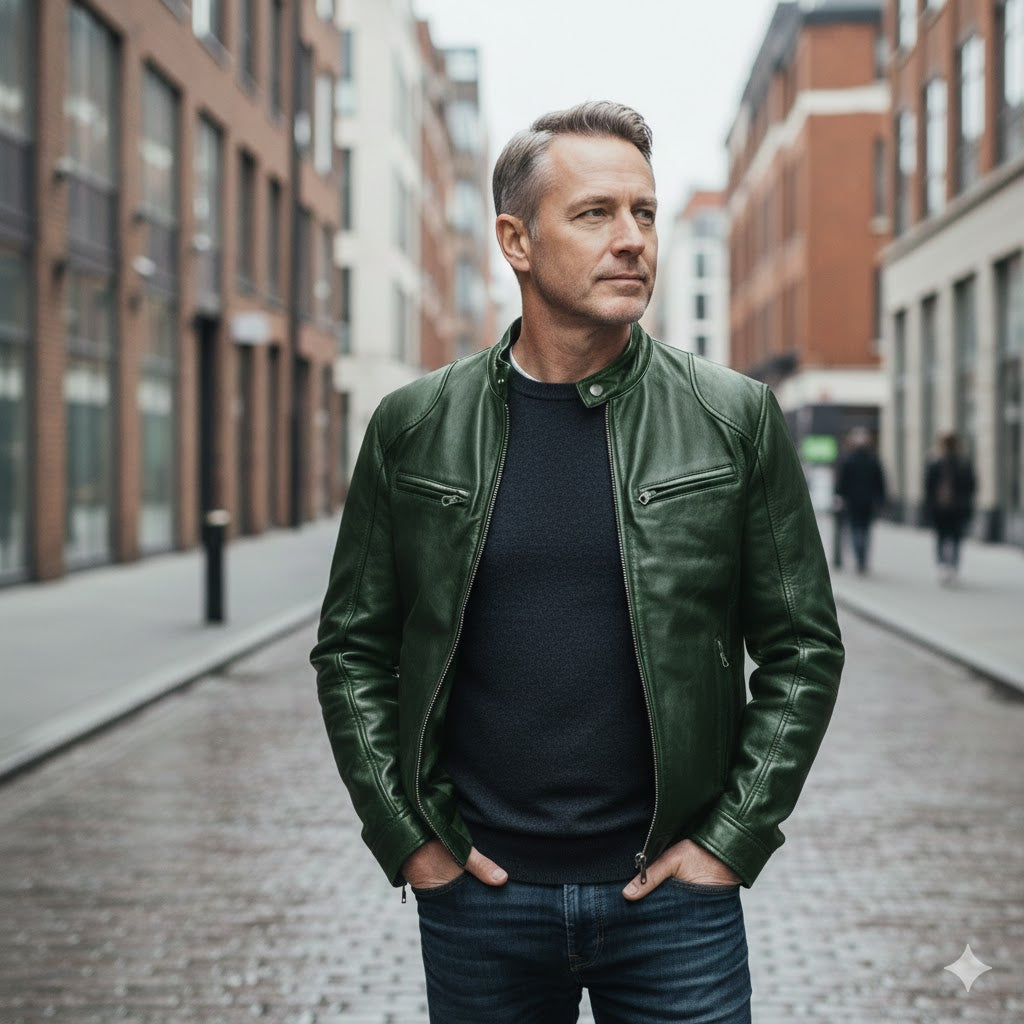 Victor | Avslappnad Läderjacka