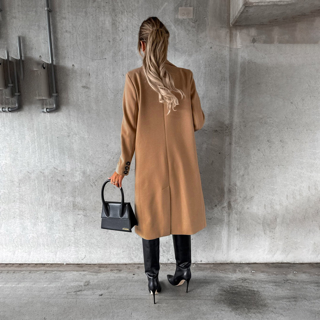 Yvonne | Kvinnor Elegant Dubbelknäppt Lång Trenchcoat