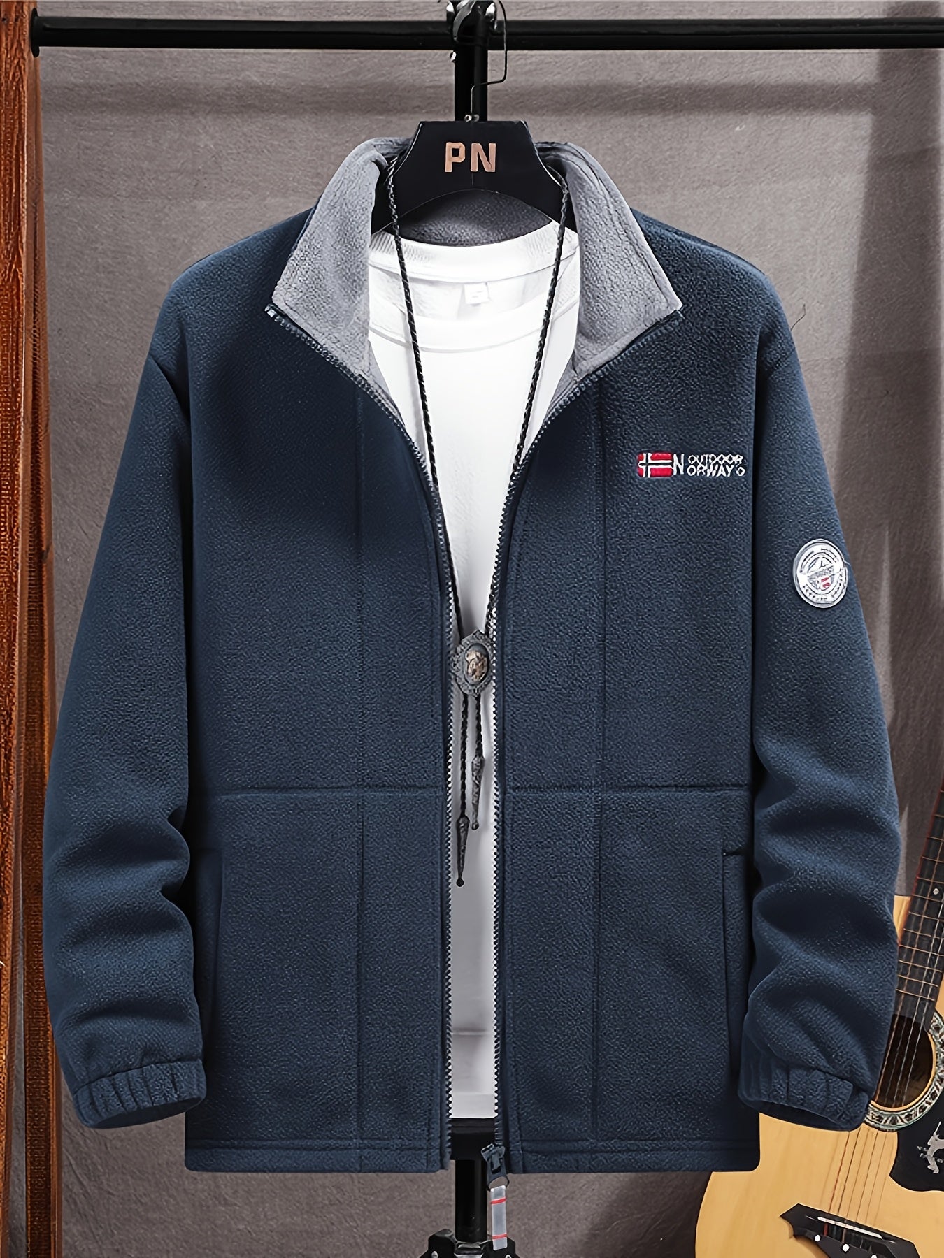 Andreas | Herr Fleecejacka Varm Utomhusjacka med Dragkedja
