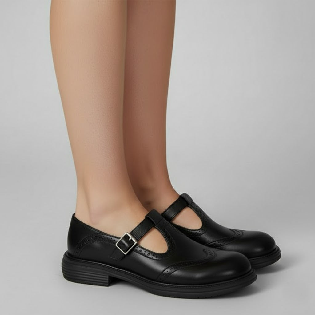 Line | Chikke klassiska stövlar i vintage Mary Jane-stil med spänne