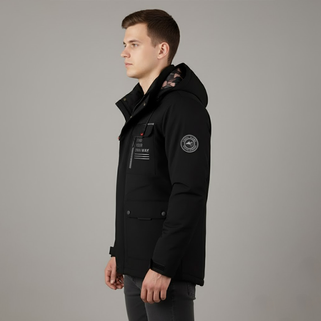 Knud | Herrarnas vattentäta skid-vinterjacka med huva för utomhusbruk