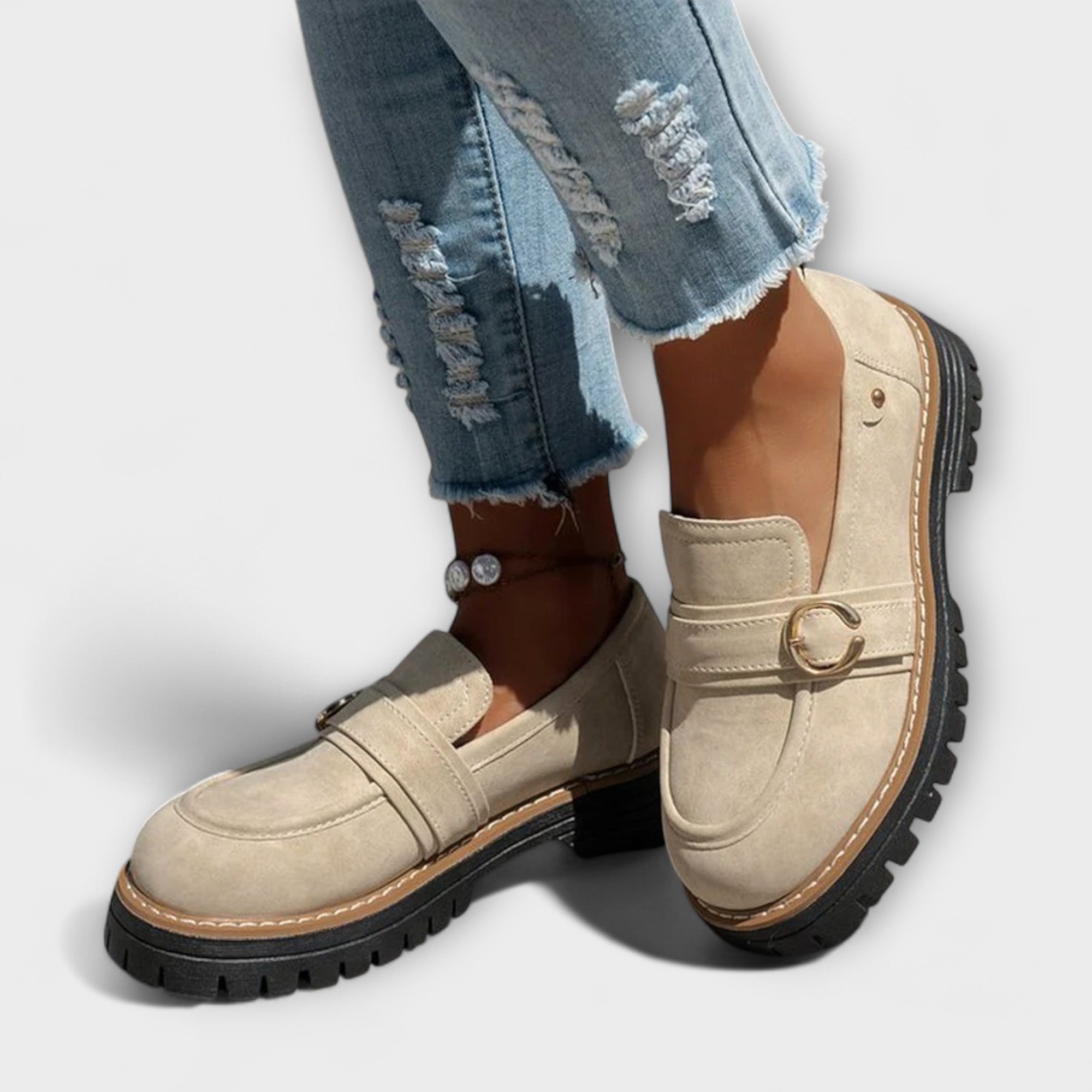 Lora | Avslappnade Mokasiner med Rund Tå