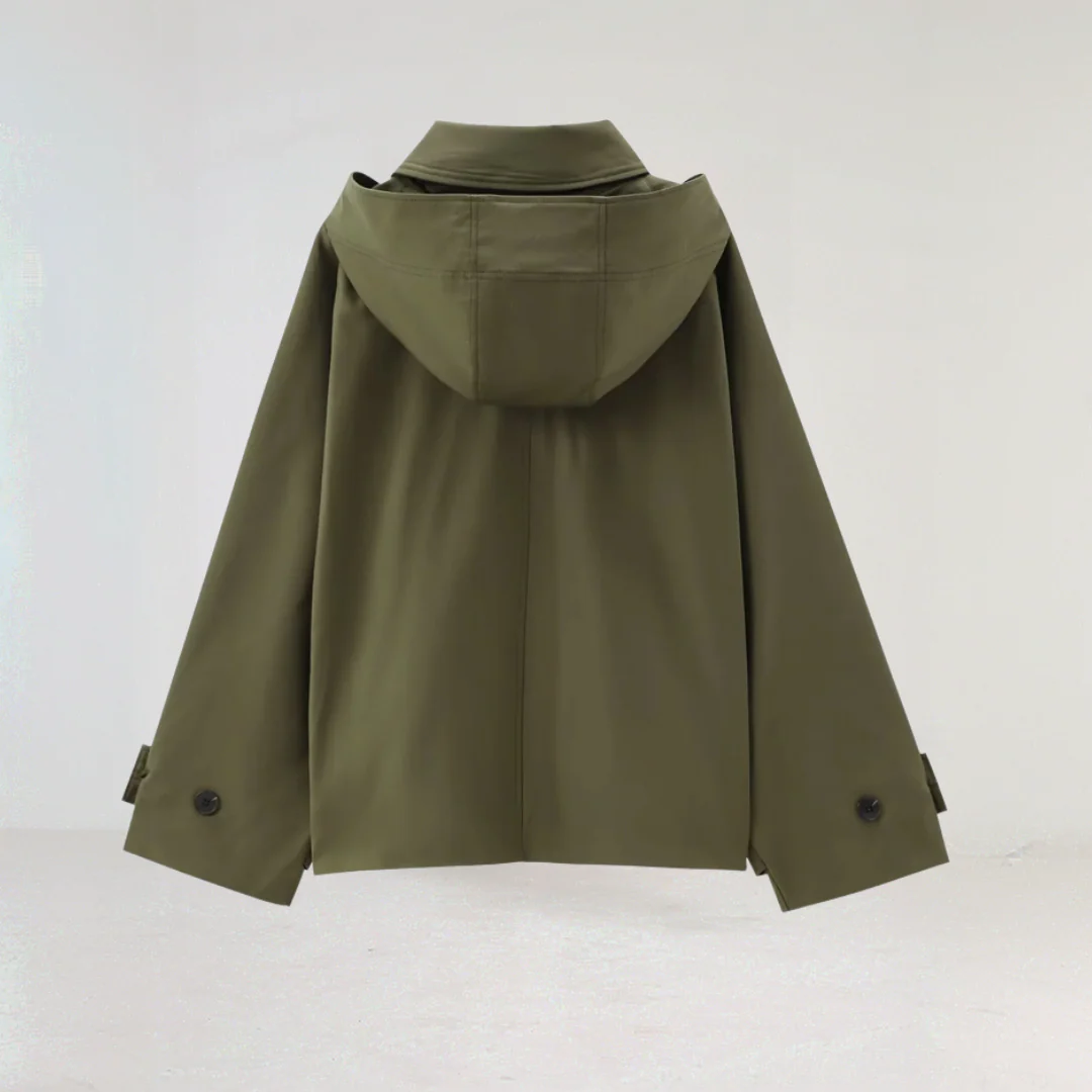 Susanne | Kvinnors Klassiska Jacka med Knapplåsning och Huva