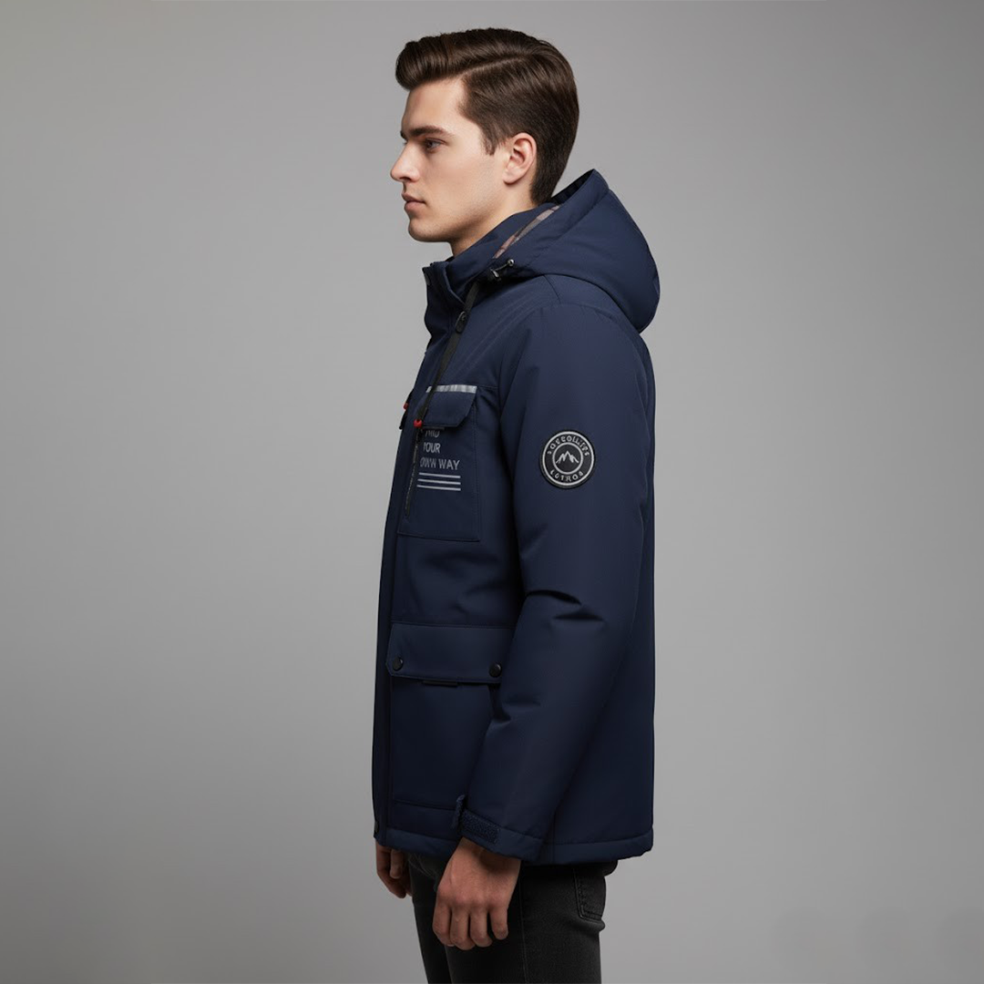 Knud | Herrarnas vattentäta skid-vinterjacka med huva för utomhusbruk