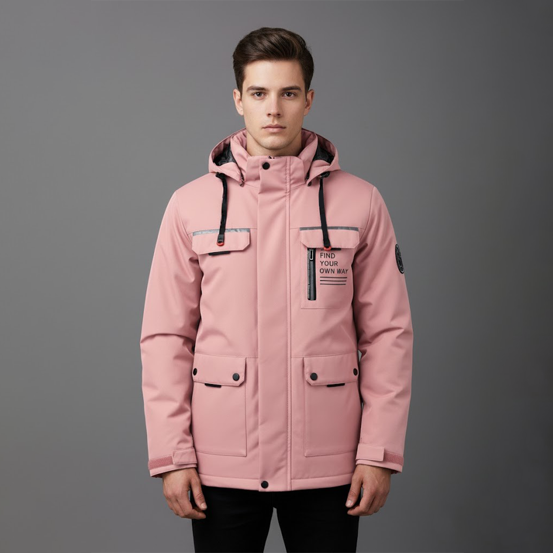 Knud | Herrarnas vattentäta skid-vinterjacka med huva för utomhusbruk