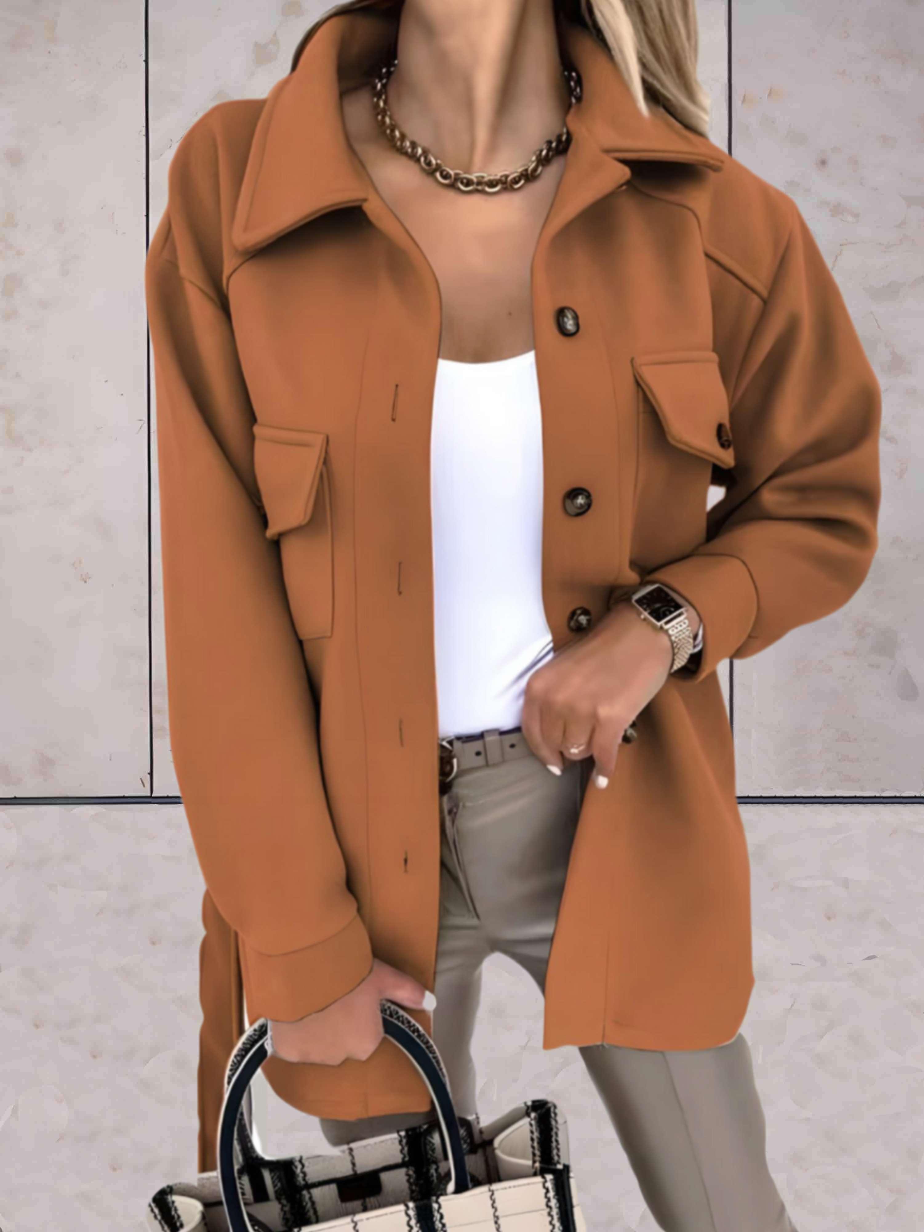 Johanne | Klassisk Beige Kappa med Knappstängning för Damer