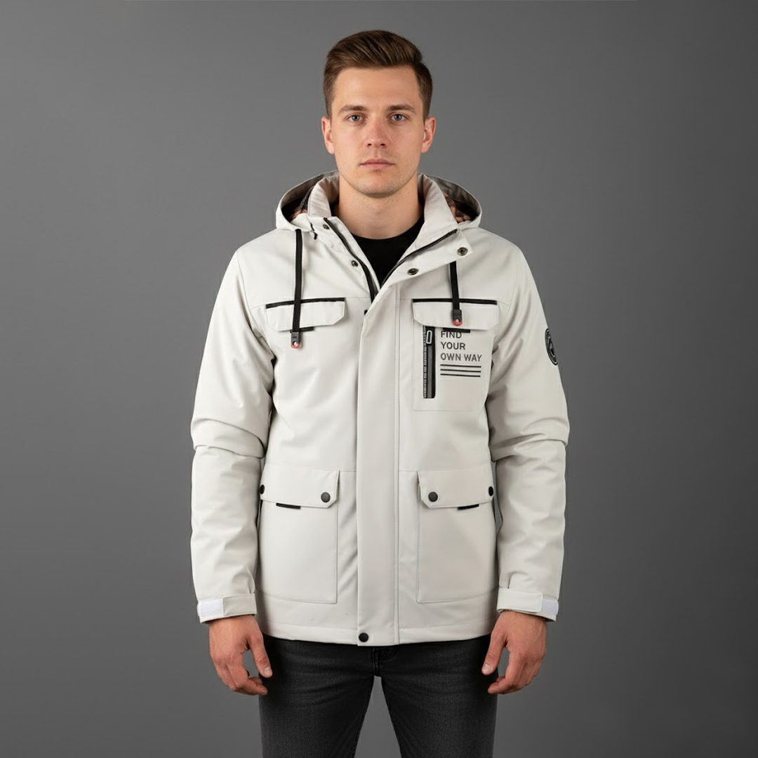 Knud | Herrarnas vattentäta skid-vinterjacka med huva för utomhusbruk