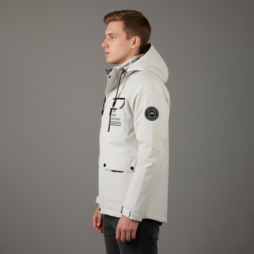 Knud | Herrarnas vattentäta skid-vinterjacka med huva för utomhusbruk